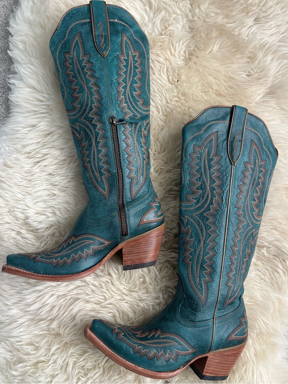 Ariat Casanova Knee-high Tall Boots Western Cowboy Boots. Turquoise. Size 7. - Picture 5 of 16